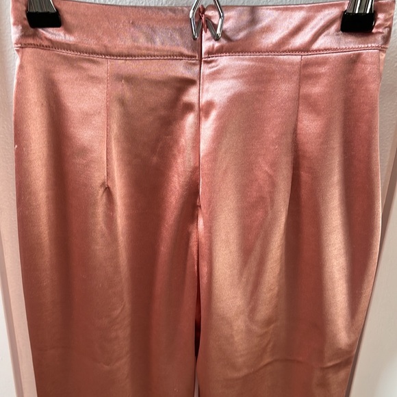 Club L London satin high rise flare barbie  pink pants - Picture 6 of 8